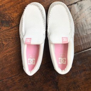 DC white slip on shoes